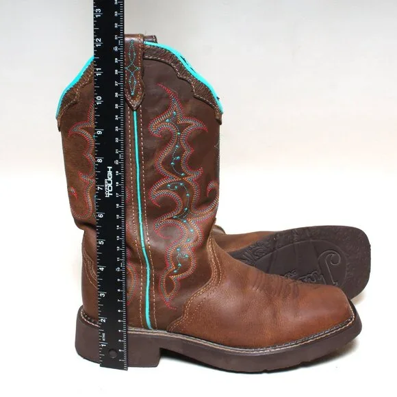 Womans Justin Gypsy Boots Size 9 B Brown Leather Cowgirl Western Boot - Picture 7 of 8
